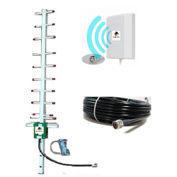 25dbi high gain signal  booster antenna with indoor patch antenna and cable 25 meters RG-58