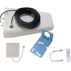 GraspaDeal 12 dbi LPDA (Directional Cellular Periodic Antenna) with Patch Antenna 698-2700 MHz and Low Loss 10 Mtr. RG-58 Cable for 2G 3G 4GWide Band