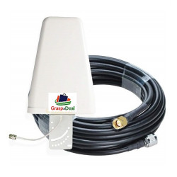 LPDA 12dBi Multi Directional External Antenna RG-58 Coax 12 Meter Cable with SMA Male - N Male Connectors for 4G LTE Wireless Router GSM Landline Phone