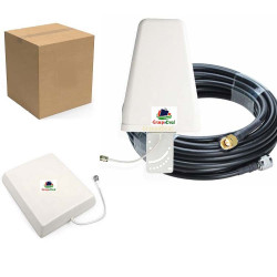 GraspaDeal 12 dbi LPDA (Directional Cellular Periodic Antenna) with Patch Indoor Antenna 698-2700 MHz and Low Loss 15 Mtr. LMR400 Cable for 2G 3G 4GWide Band