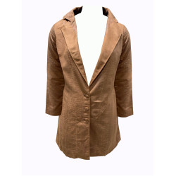 Solid Brown Colour Overcoat For Women, Size - M