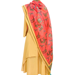 Cambric Cotton Tunic With Dupatta Set, For Women