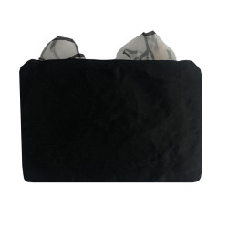 White & Black Pleated Bag With Floral Knot, Organza Pouch / Purse For Women, Contemporary Style Bags