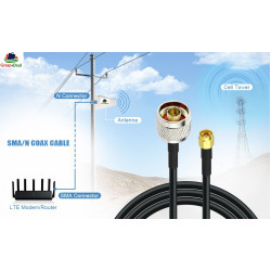 N Male to SMA Male Coax Cables Assemblies Low Loss WiFi Extender Extension Pigtail Jumpers RF coaxial Cables RG-58 1MTR /100 cm