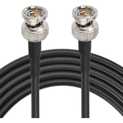 BNC Male to BNC Male Connector Coaxial 3 Meter Cable for 4G,5G Network , CCTV, Video Camera- Black
