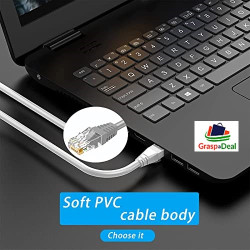 Cat6 Ethernet Patch Cable, 3 Meter High Speed 550MHZ / 1000 mbps Speed UTP LAN Cable for Network, Internet RJ45 LAN Wire, Computer,Modem, Router
