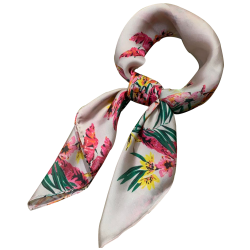 Exquisite Multi Colored Small Scarf For Women, Lightweight Square Satin Head Scarf