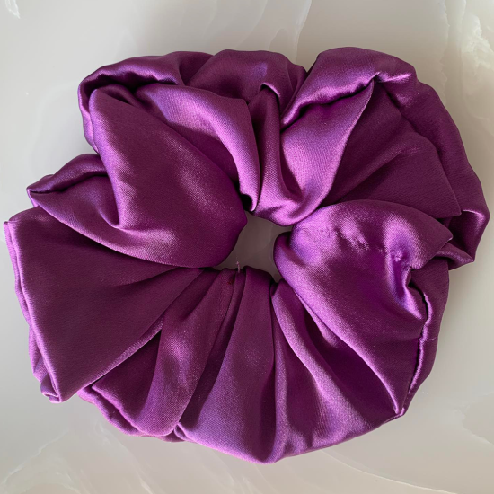 Satin Scrunchies, Pink & Purple Hair Accessories, Elastic Ties For Women, Pack  Of 2