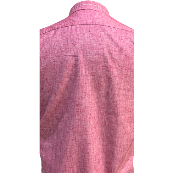 Pink Half Sleeve Linen Shirt For Men 