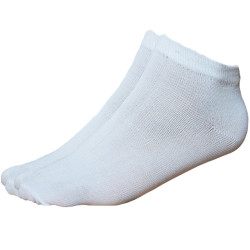 TP Kart, Comfortable White Cotton Ankle Socks for Men and Women - Free Size, Solid, Pack of 2 | Size UK 4 - UK 10