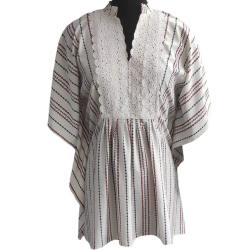 White Short Kaftan Dress For Women, Perfect Summer Fit, Sizes - S,M,L