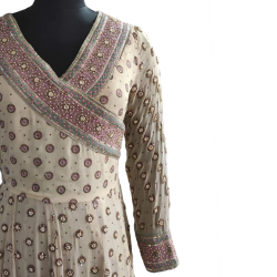 Long Georgette Anarkali Kurti With Hand Embroidery