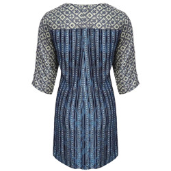Fancy Indo-Western Straight Blue Printed Dress For Summers, Sizes - S, M, L, XL