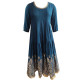 Aegean Blue Long Kurti For Women With Stunning Golden Work, Ethnic Wear