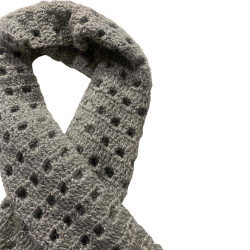 Light Grey Hand Knitted Long Woolen Muffler / Scarf 