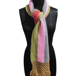Cute Multi-Coloured Hand Knitted Long Woolen Muffler / Scarf 