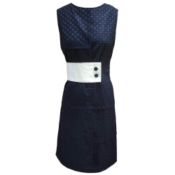 Unique Cut Sleeves Blue Woolen Dress For Women, Contemporary Fits