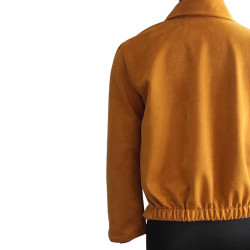 Ginger Orange Suede Fabric Jacket For Women, Women's Winterwear 