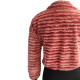 Pink Stripes Fur Crop Zip Up Sweater / Hoodie For Women, Warm & Comfortable, Winter Fits