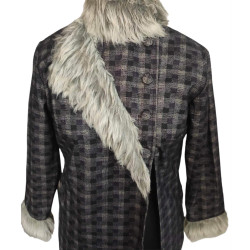 Fancy Woolen Checks Jacket / Overcoat With Fur, Modern Design, Comfortable & Warm Winter Fits