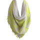 Printed Yellow & White Cotton Scarf, Lightweight Stole For Women