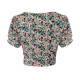 Multicolored Floral Printed Short Summer Top For Women, Perfect Casual Summer Fit