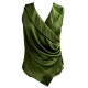 Beautiful Deep Moss Green Satin Sleeveless Top For Women, Summer Fits 