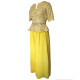 Yellow Embroidered Peplum Top & Palazzo, Indo-Western Outfits For Women