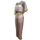 Stunning Lavender Pink Shrug, Crop Top & Pants Set For Women, Indo-Western, Perfect Wedding Fits