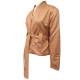 Tan Suede Warm & Cozy Jacket For Women With Belt, Winter Fits