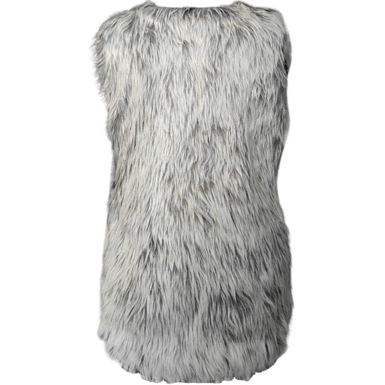Sleeveless Grey Fur Jacket For Women, Winter Fits