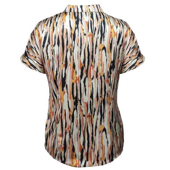 Roaring Stripes - Multicoloured Stripes Satin Shirt For Women, Summer Fits