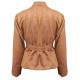 Tan Suede Warm & Cozy Jacket For Women With Belt, Winter Fits