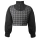Black & Grey Checks Dual Top, Twofer Blouse, Winter Fits For Women