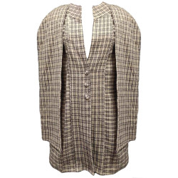 Checks Cape Style Jacket / Coat For Women, Winter Fits 