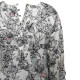 Floral Delight - Black & White Floral Printed Satin Top/Blouse For Women, Summer Fits