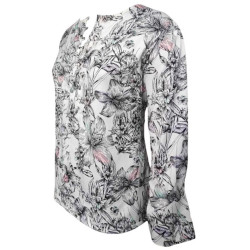 Black & White Floral Printed Satin Top/Blouse For Women, Summer Fits