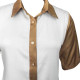 Classic Dual Colour Short Sleeve Satin Shirt For Women, Formal Summer Fits 