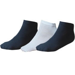 TP Kart, Unisex Ankle Length Cotton Socks- Pack of 3 | Black, White | Size UK 4 - UK 10
