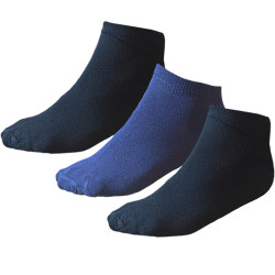 TP Kart, Unisex Ankle Length Cotton Socks- Pack of 3 | Black, Navy Blue | Size UK 4 - UK 10
