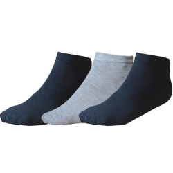 TP Kart, Black - Grey, Unisex Ankle Length Cotton Socks- Pack of 3 | Size UK 4 - UK 10