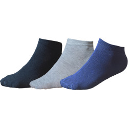 TP Kart, Unisex Ankle Length Cotton Socks- Pack of 3 | Black, Grey, Navy Blue | Size UK 4 - UK 10