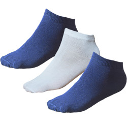 TP Kart, Navy Blue - White Unisex Ankle Length Cotton Socks- Pack of 3 | Size UK 4 - UK 10