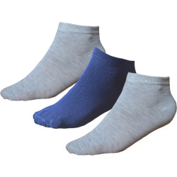 TP Kart, Unisex Ankle Length Cotton Socks- Pack of 3| Grey, Navy Blue | Size UK 4 - UK 10