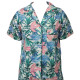 Multicoloured Leaves Printed Cotton Night Suit, Shirt & Shorts Set, Night Wear For Women