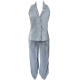 Classic Blue-Grey Two Piece Shirt & Pant, Plisse Co-ord Set 