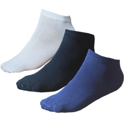 TP Kart, Unisex Ankle Length Cotton Socks- Pack of 3| White, Black, Navy Blue | Size UK 4 - UK 10