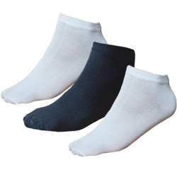 TP Kart, Unisex Ankle Length Cotton Socks- Pack of 3| White, Black | Size UK 4 - UK 10