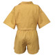 The Linen Story - Dull Yellow Oversized Top & Shorts Set, Linen Co-ord Set For Women