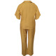 The Linen Story - Dull Yellow Linen Top & Pant Set, Linen Co-ord Set For Women